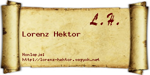 Lorenz Hektor névjegykártya
